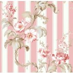 Tapete Vintage pink stripe floral