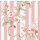 Tapete Vintage pink stripe floral