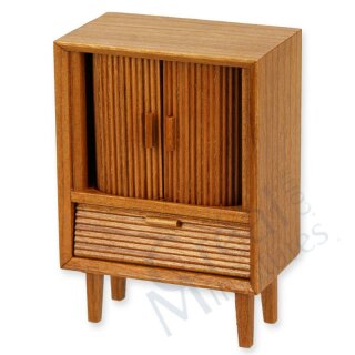 Fernsehschrank mit Rollotüren Teak